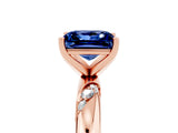 Rose gold Princess Cut Solitaire Diamond Engagement Ring with Twisted Pave Band and Four-Prong Setting_5