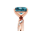 Rose gold Princess Cut Solitaire Diamond Engagement Ring with Twisted Pave Band and Four-Prong Setting_5