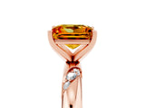 Rose gold Princess Cut Solitaire Diamond Engagement Ring with Twisted Pave Band and Four-Prong Setting_5