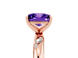 Rose gold Princess Cut Solitaire Diamond Engagement Ring with Twisted Pave Band and Four-Prong Setting_5