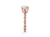 Rose gold Princess Cut Solitaire Diamond Ring with Infinity Twist Band and Four-Prong Setting_15