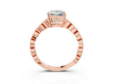 Rose gold Princess Cut Solitaire Diamond Ring with Infinity Twist Band and Four-Prong Setting_16