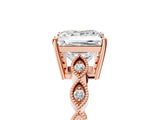 Rose gold Princess Cut Solitaire Diamond Ring with Infinity Twist Band and Four-Prong Setting_18