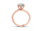 Rose gold Princess Cut Solitaire Diamond Ring with Prong Setting and Plain Band_6
