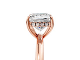 Rose gold Princess Cut Solitaire Diamond Ring with Prong Setting and Plain Band_8