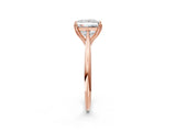 Rose gold Princess Cut Solitaire Diamond Ring with Six-Prong Setting and Classic Band_14