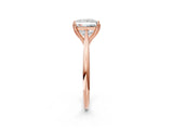 Rose gold Princess Cut Solitaire Diamond Ring with Six-Prong Setting and Classic Band_5