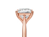 Rose gold Princess Cut Solitaire Diamond Ring with Six-Prong Setting and Classic Band_8