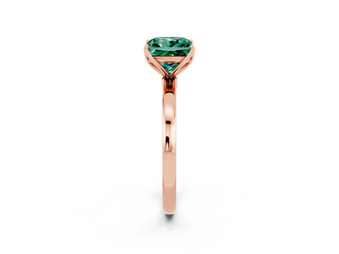 Rose gold Princess Cut Solitaire Diamond Ring with Thin Band and Four-Prong Setting_2