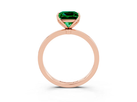 Rose gold Princess Cut Solitaire Diamond Ring with Thin Band and Four-Prong Setting_3