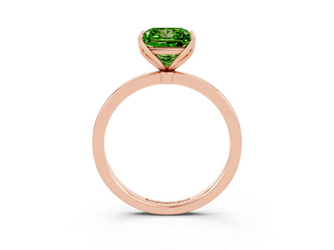 Rose gold Princess Cut Solitaire Diamond Ring with Thin Band and Four-Prong Setting_3