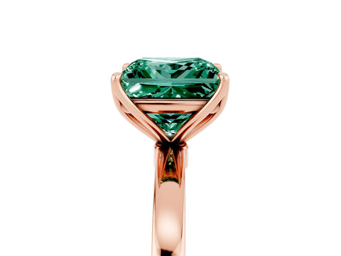 Rose gold Princess Cut Solitaire Diamond Ring with Thin Band and Four-Prong Setting_5