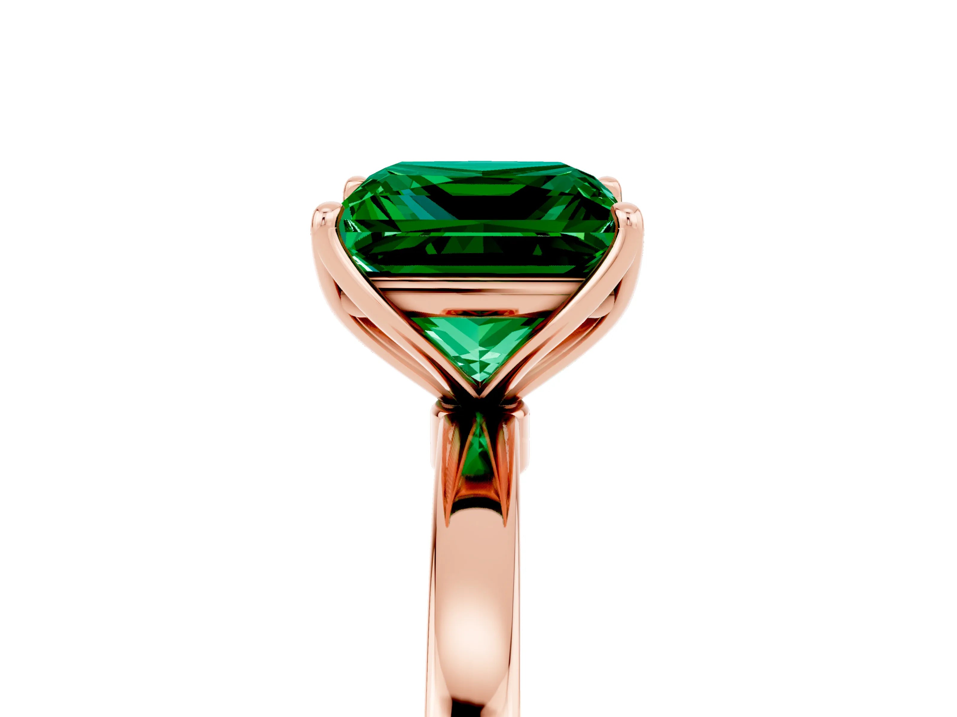 Rose gold Princess Cut Solitaire Diamond Ring with Thin Band and Four-Prong Setting_5