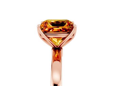 Rose gold Princess Cut Solitaire Diamond Ring with Thin Band and Four-Prong Setting_5