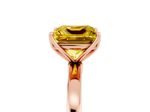 Rose gold Princess Cut Solitaire Diamond Ring with Thin Band and Four-Prong Setting_5
