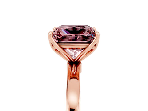 Rose gold Princess Cut Solitaire Diamond Ring with Thin Band and Four-Prong Setting_5