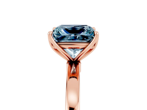 Rose gold Princess Cut Solitaire Diamond Ring with Thin Band and Four-Prong Setting_5