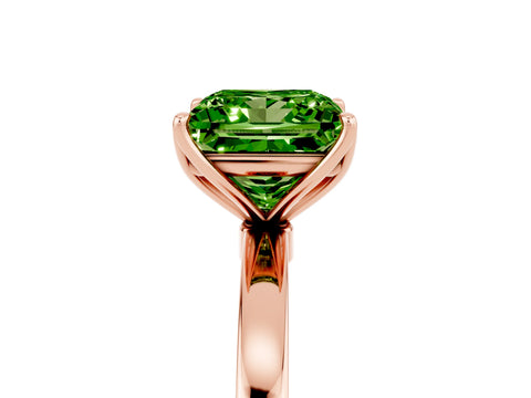Rose gold Princess Cut Solitaire Diamond Ring with Thin Band and Four-Prong Setting_5