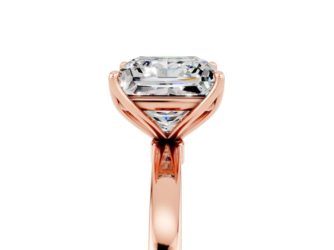 Rose gold Princess Cut Solitaire Diamond Ring with Thin Band and Four-Prong Setting_5
