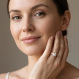 Rose gold Princess Cut Solitaire Diamond Twisted Band with Pave Setting_14