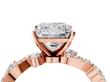 Rose gold Princess Cut Solitaire Diamond Twisted Band with Pave Setting_75