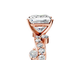 Rose gold Princess Cut Solitaire Diamond Twisted Band with Pave Setting_76