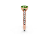 Rose gold Princess Cut Solitaire Diamond with Pavé Band and Four-Prong Setting_2