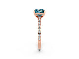 Rose gold Princess Cut Solitaire Diamond with Pavé Band and Four-Prong Setting_2