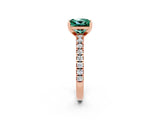 Rose gold Princess Cut Solitaire Diamond with Pavé Band and Four-Prong Setting_2