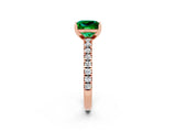 Rose gold Princess Cut Solitaire Diamond with Pavé Band and Four-Prong Setting_2