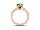 Rose gold Princess Cut Solitaire Diamond with Pavé Band and Four-Prong Setting_3