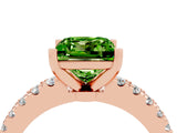Rose gold Princess Cut Solitaire Diamond with Pavé Band and Four-Prong Setting_4