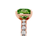 Rose gold Princess Cut Solitaire Diamond with Pavé Band and Four-Prong Setting_5