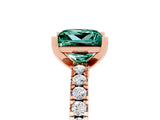 Rose gold Princess Cut Solitaire Diamond with Pavé Band and Four-Prong Setting_5