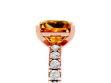 Rose gold Princess Cut Solitaire Diamond with Pavé Band and Four-Prong Setting_5