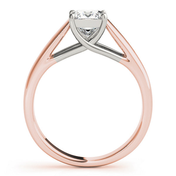Rose gold Princess Cut Solitaire Engagement Ring with Cathedral Setting and Four-Prong Setting 2