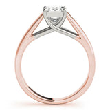 Rose gold Princess Cut Solitaire Engagement Ring with Cathedral Setting and Four-Prong Setting 2