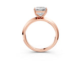 Rose gold Princess Cut Solitaire Engagement Ring with Flat Band and Four-Prong Setting 3
