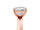 Rose gold Princess Cut Solitaire Engagement Ring with Flat Band and Four-Prong Setting 5