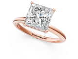 Rose gold Princess Cut Solitaire Engagement Ring with Four-Prong Setting and Classic Band_41