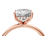 Rose gold Princess Cut Solitaire Engagement Ring with Four-Prong Setting and Classic Band_44