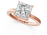 Rose gold Princess Cut Solitaire Engagement Ring with Four-Prong Setting on a Classic Band_37