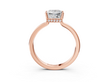 Rose gold Princess Cut Solitaire Engagement Ring with Four-Prong Setting on a Classic Band_39