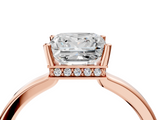 Rose gold Princess Cut Solitaire Engagement Ring with Four-Prong Setting on a Classic Band_40