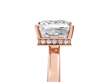 Rose gold Princess Cut Solitaire Engagement Ring with Four-Prong Setting on a Classic Band_41