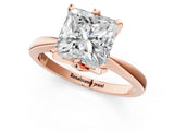 Rose gold Princess Cut Solitaire Engagement Ring with Six-Prong Setting and Tapered Band_4