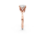 Rose gold Princess Cut Solitaire Engagement Ring with Six-Prong Setting and Tapered Band_5