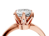 Rose gold Princess Cut Solitaire Engagement Ring with Six-Prong Setting and Tapered Band_7