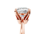 Rose gold Princess Cut Solitaire Engagement Ring with Six-Prong Setting and Tapered Band_8