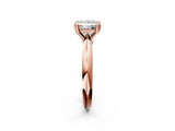 Rose gold Princess Cut Solitaire Engagement Ring with Tapered Band and Four-Prong Setting 2
